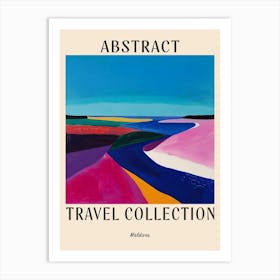 Abstract Travel Collection Poster Maldives 1 Art Print