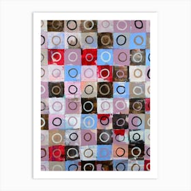 abstract contemporary art painting squares circles dots pattern office hallway hotel living room 2 Art Print