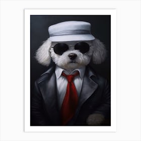 Gangster Dog Bichon Frise 2 Art Print