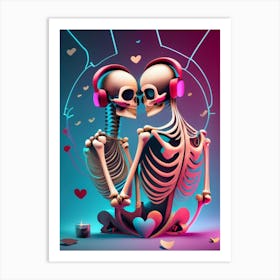 Skeleton Love Art Print