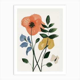 Painted Florals Sweet Pea 1 Art Print