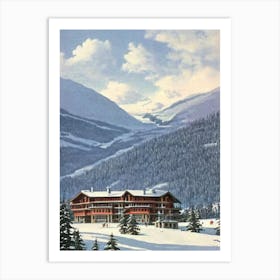 Whistler Blackcomb, Canada Ski Resort Vintage Landscape 1 Skiing Poster Art Print