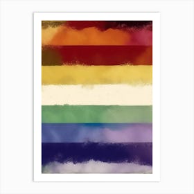 Rainbow Flag 1, Symbol Abstract Painting Art Print