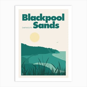 Blackpool Sands, Dartmouth (Green) Art Print