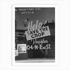 Sign On Store Window In Yakima, Washington, The Crop Referred To Is Hops By Russell Lee Art Print