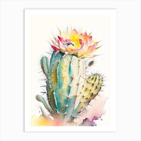 Stenocactus Cactus Storybook Watercolours Art Print