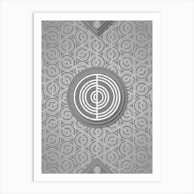 Geometric Glyph Sigil with Hex Array Pattern in Gray n.0231 Art Print