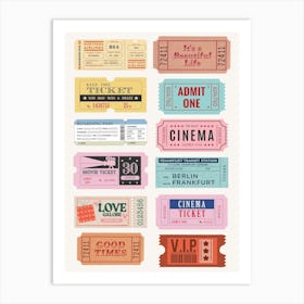 Movie Tickets Art Print