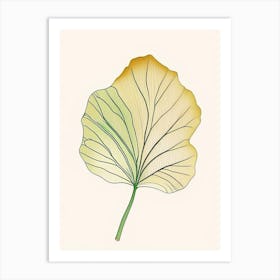 Ginkgo Leaf Warm Tones 6 Art Print