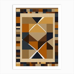 American Patchwork Quilting Inspired Art Earth Tones, 1202 Art Print