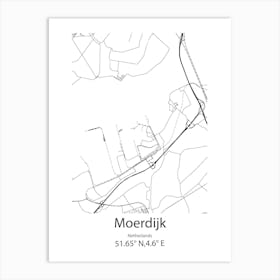 Moerdijk,Netherlands Minimalist Map Art Print