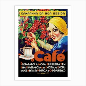 Cafe O Cafe - coffee vintage poster, coffee poster Art Print