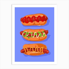 Hotdog Blue Art Print