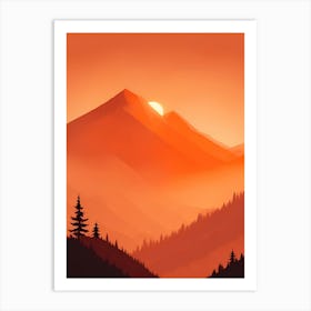 Misty Mountains Vertical Composition In Orange Tone 8 Art Print