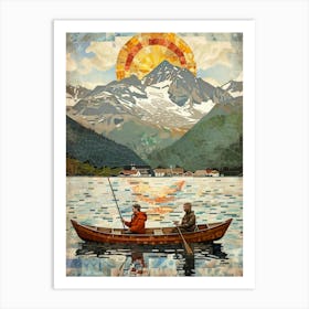 Two People In A Canoe Art Print