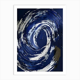Blue And White Swirl 1 Art Print