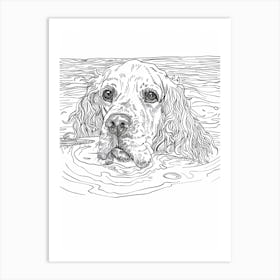 English Springer Spaniel Line Sketch 1 Art Print