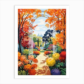 Kew Gardens, United Kingdom In Autumn Fall Illustration 0 Art Print