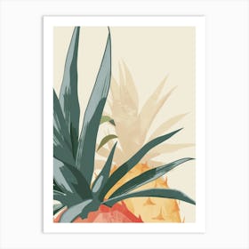Pineapples Close Up Illustration 3 Art Print