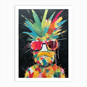 Hawaiian Man, Pineapple express Basquiat-Style Art Print