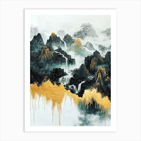 Urals Golden Peaks - Abstract Glamor Art Print