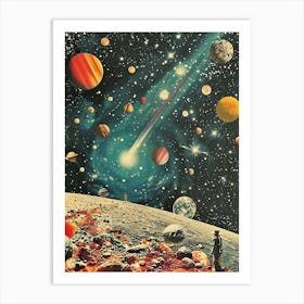 Retro Kitsch Space Collage 4 Art Print