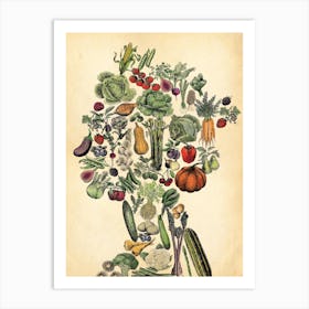 Queen Elizabeth In Vegetables Art Print