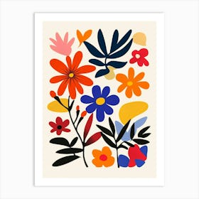 Flowers On A White Background 7 Art Print