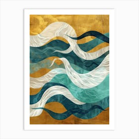 Waves Of Gold Art Print