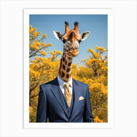 Giraffe In A Suit (14) 1 Art Print