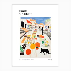 The Food Market In Ibiza 2 Illustration Poster Art Print