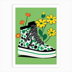 Flowers In A Sneaker 45 Art Print