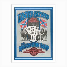 Lynyrd Skynyrd 1988 Nashville Concert Poster Rossington Band Signed Randy Tuten Art Print