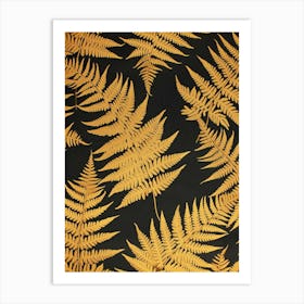 Pattern Poster Golden Leather Fern 2 Art Print