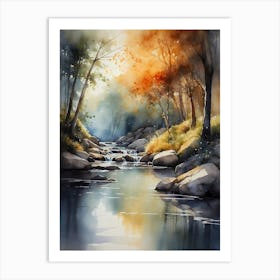 Watercolor Of A River 13 Art Print