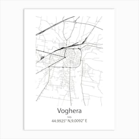 Voghera,Italy Minimalist Map Art Print