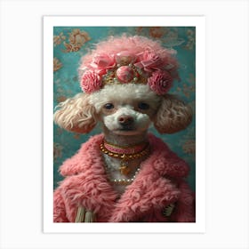 Poodle In Pink Art Print