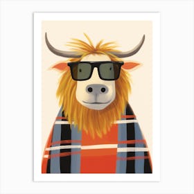 Little Yak 3 Wearing Sunglasses Art Print