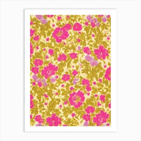 Wisteria Floral Print Warm Tones 2 Flower Art Print