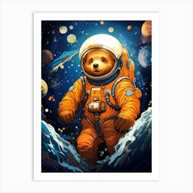 Bear In Space Art Print