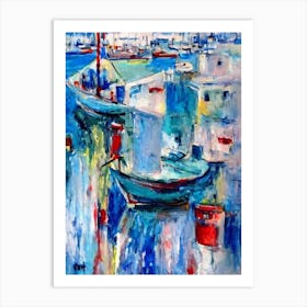 Port Of Haifa Israel Abstract Block 2 harbour Art Print