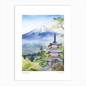 Mount Fuji, Japan 4 Watercolour Travel Poster Art Print