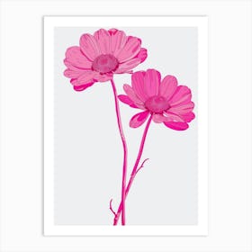 Hot Pink Oxeye Daisy 2 Art Print