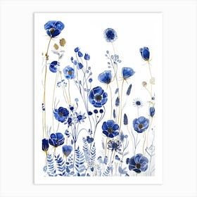 Blue Poppies 14 Art Print