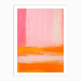 Pink And Orange Abstract Painting Art Print