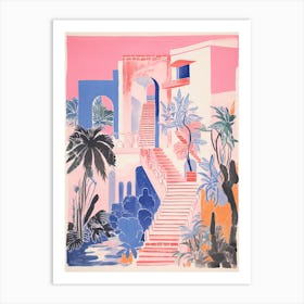 A House In Marrackech, Abstract Risograph Style 2 Art Print