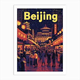 Aihrgdesign A 1970s Inspired Travel Poster For Beijing Art Print