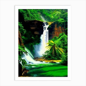 Laxapana Falls, Sri Lanka Nat Viga Style Art Print