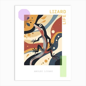 Anoles Lizard Abstract Modern Illustration 4 Poster Art Print