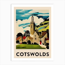 Cotswolds 2 Vintage Travel Poster Art Print